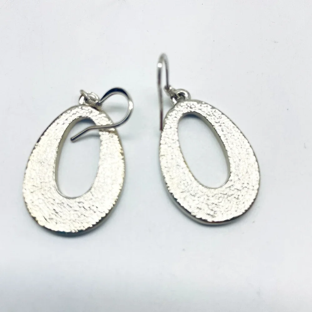 Two Tone Pierced Earrings Lot 3 Oval Dangle Fleur de Lis Faux Pearl Mixed Metals